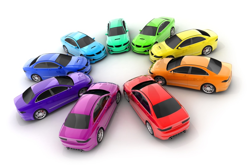 Many cars colour